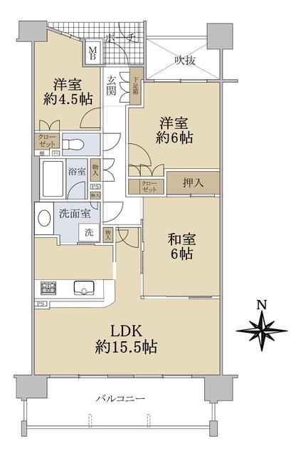 ステイツ城東グランプレイス(3LDK/8階)の間取り写真