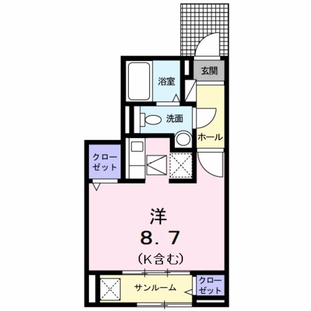 ポラリス(1K/1階)の間取り写真