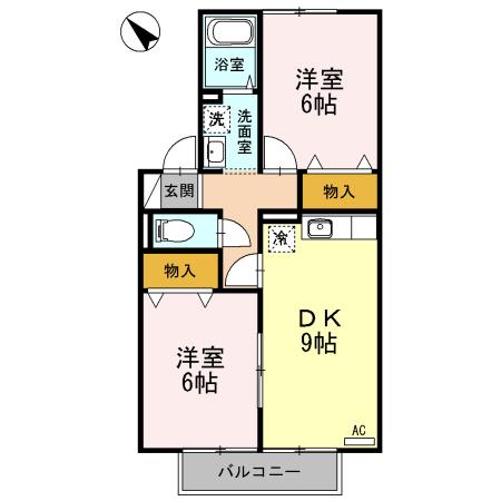 ストークENMAB(2DK/2階)の間取り写真