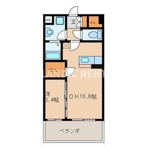 イースト フルハウス(1LDK/10階)の間取り写真