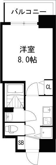 ディームス江坂(1K/5階)の間取り写真