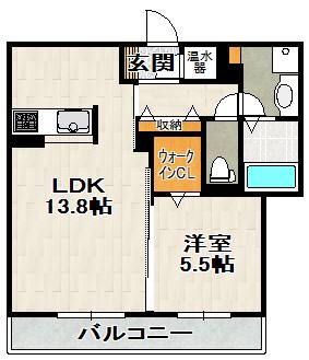 シャーメゾンアトラ(1LDK/2階)の間取り写真