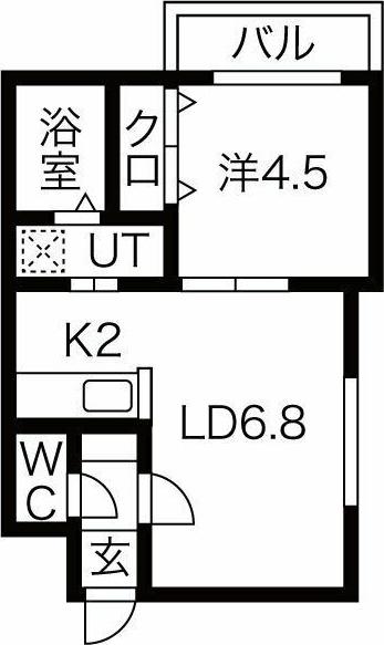 HOPEN8-E8(1LDK/1階)の間取り写真