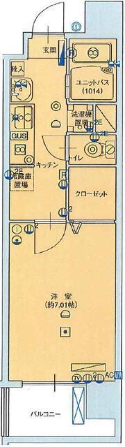 ヴェルステージ西川口(1K/5階)の間取り写真