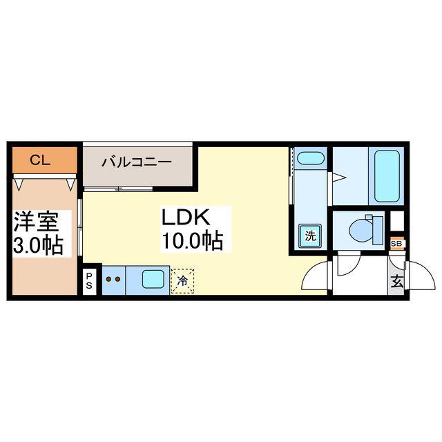 JACK YOKOTA I(1LDK/1階)の間取り写真