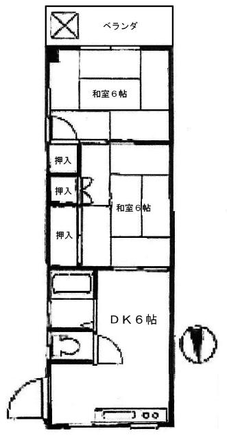 メゾンK(2DK/1階)の間取り写真