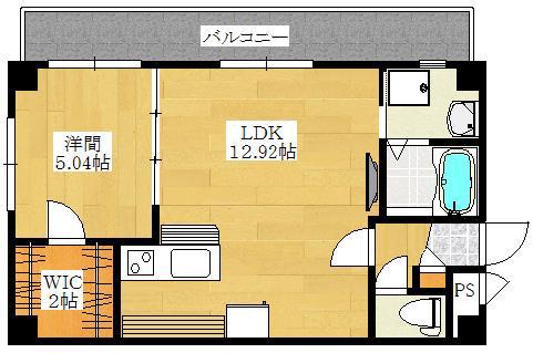 シエロ・パルコ千早(1LDK/3階)の間取り写真