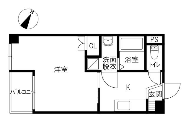 コスモKTIII(1K/2階)の間取り写真