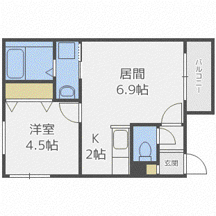 シェリールブリエ(1LDK/2階)の間取り写真