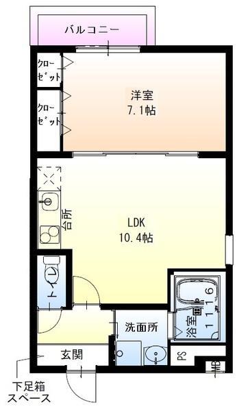 フジパレス堺諏訪森サウス(1LDK/3階)の間取り写真