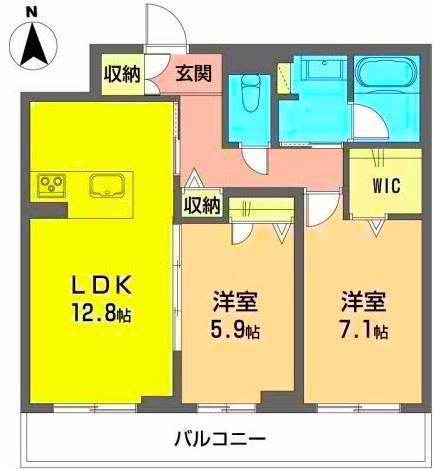 LA PASCOLO(2LDK/1階)の間取り写真