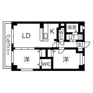 地下鉄名城線 志賀本通駅 徒歩5分 4階建 築18年(2LDK/1階)の間取り写真