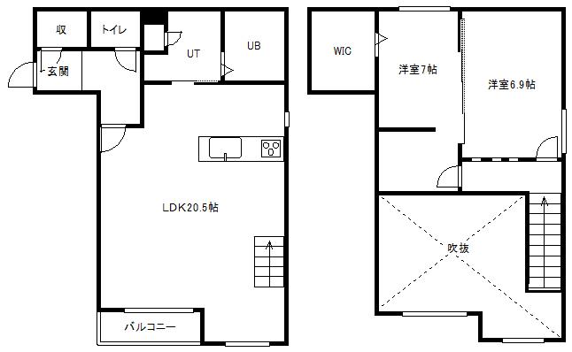 グランレジス(2LDK/4階)の間取り写真