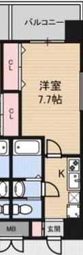LUXE新大阪II(1K/8階)の間取り写真