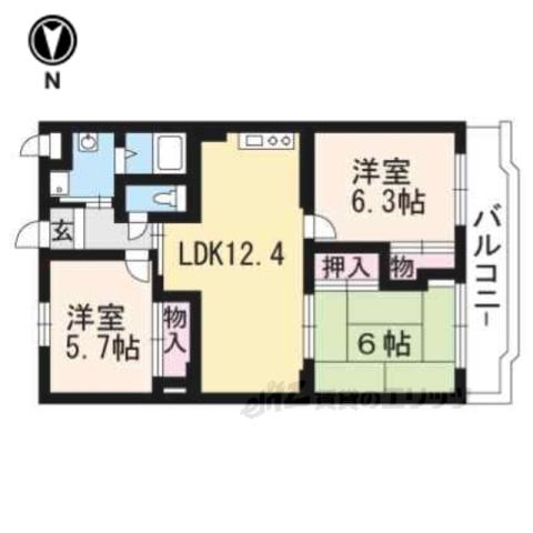 レオ中臣(3LDK/2階)の間取り写真