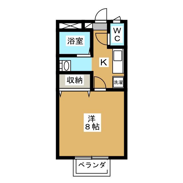 コーポパルパル S(1K/2階)の間取り写真