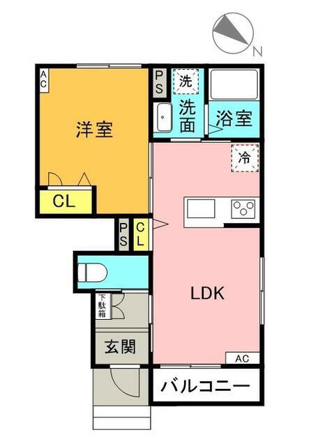 メゾン・ソレイユ(1LDK/1階)の間取り写真