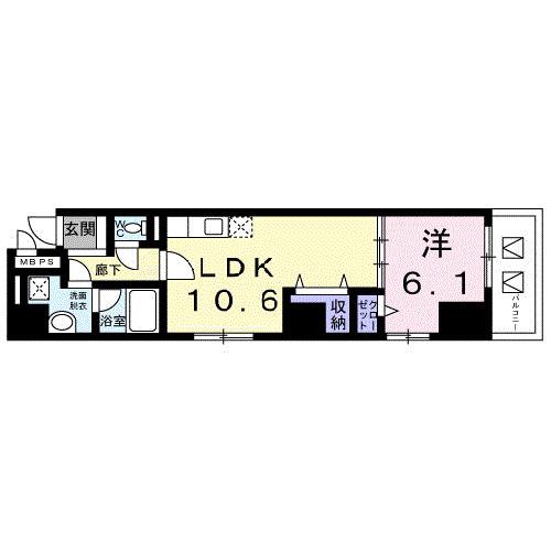 アンシエスタ(1LDK/5階)の間取り写真