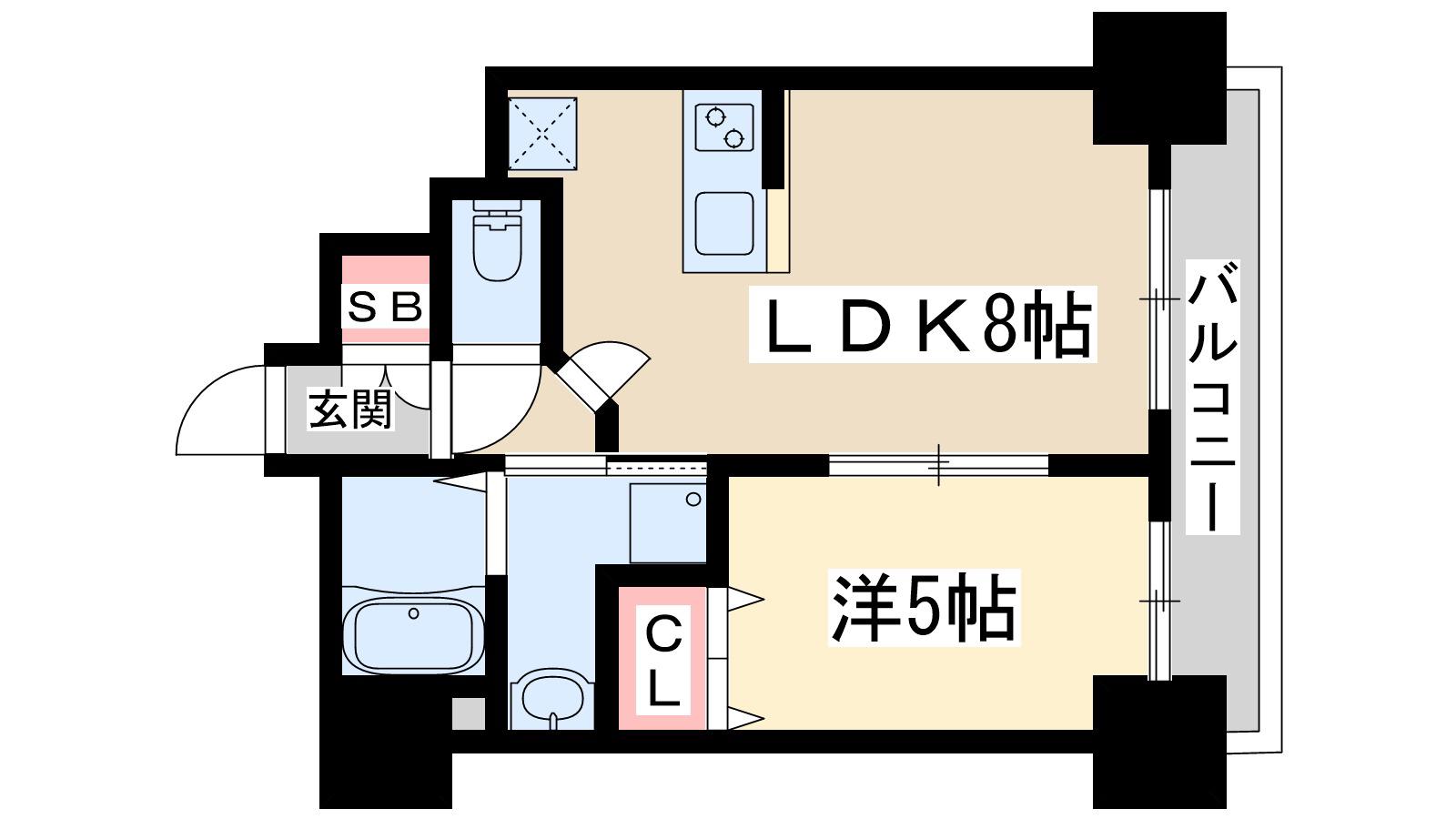 CITY SPIER十三東(1LDK/9階)の間取り写真