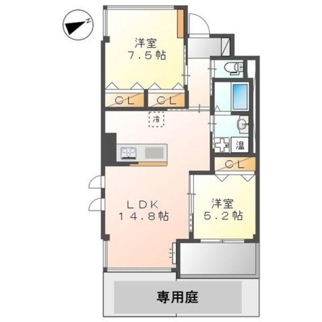 クライスII(1LDK/1階)の間取り写真