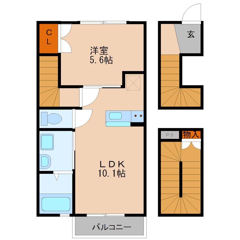 グランフロント大和(1LDK/3階)の間取り写真
