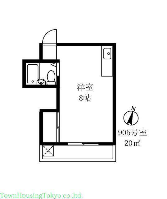 マンションメナハウス(ワンルーム/9階)の間取り写真