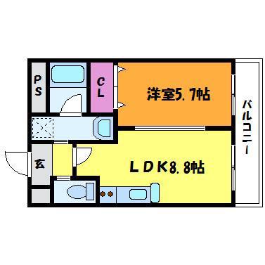 GROOVE西三国(1LDK/7階)の間取り写真