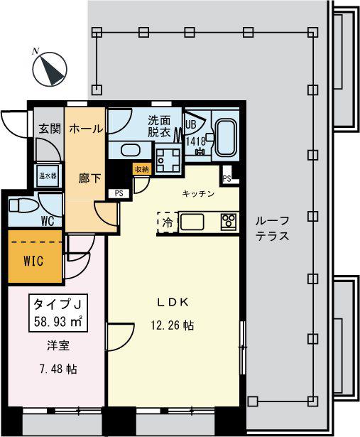 桃園パークマンション(1LDK/4階)の間取り写真