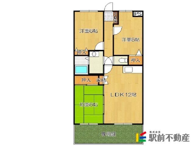 サンライトマンション(3LDK/1階)の間取り写真