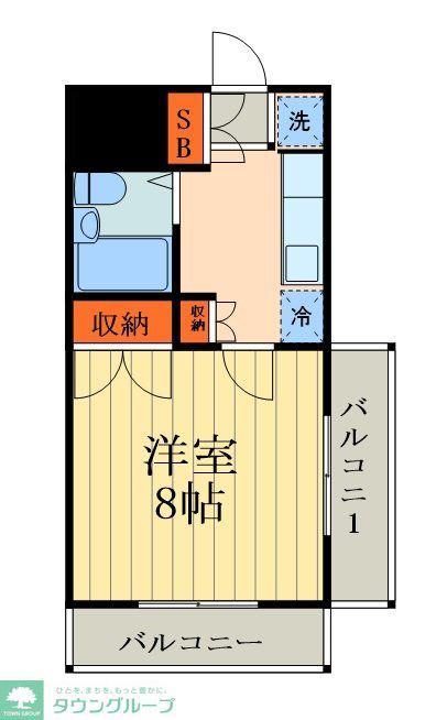 ブレーンハイム柴山(2K/7階)の間取り写真