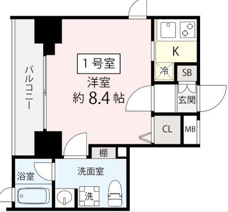 ペルル亀戸(1K/10階)の間取り写真