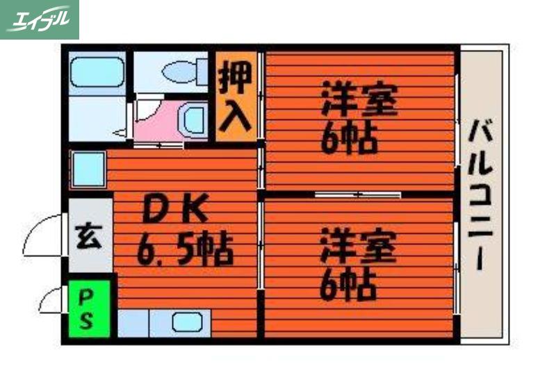 グランドステータスティエラ(2DK/1階)の間取り写真