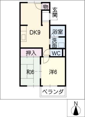 ヴァンベール三新(2DK/3階)の間取り写真