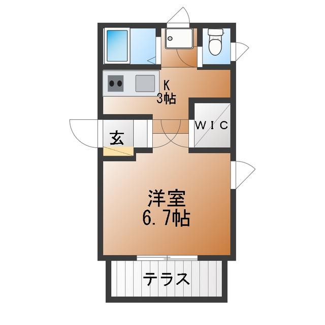 佐竹ハイツA(ワンルーム/1階)の間取り写真