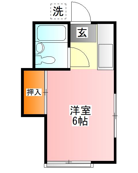 ファミーユ池谷(ワンルーム/2階)の間取り写真