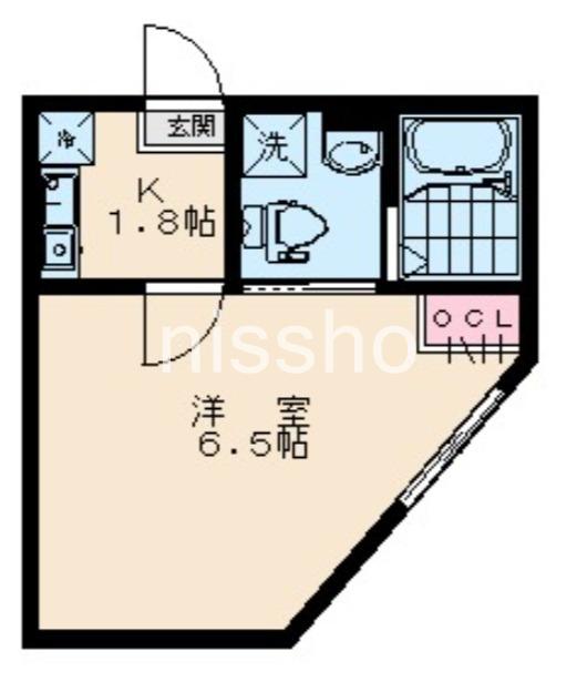 トリアス・アクシス府中(1K/2階)の間取り写真