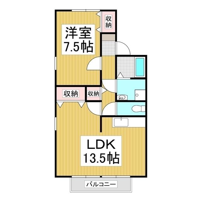 オアシスTAKE(1LDK/1階)の間取り写真
