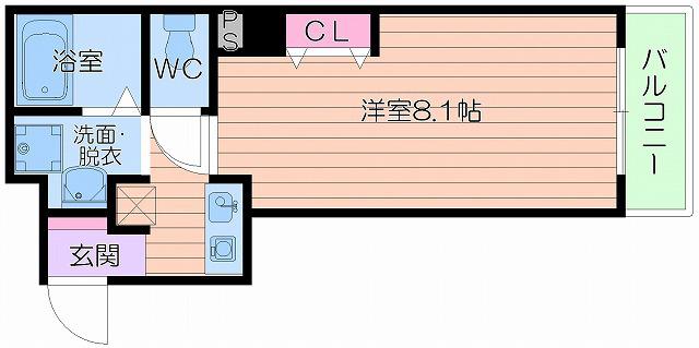 エスペランサ国分町(1K/1階)の間取り写真