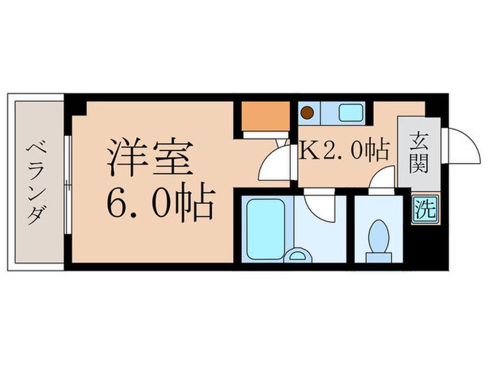パライッソYUMI(1K/2階)の間取り写真