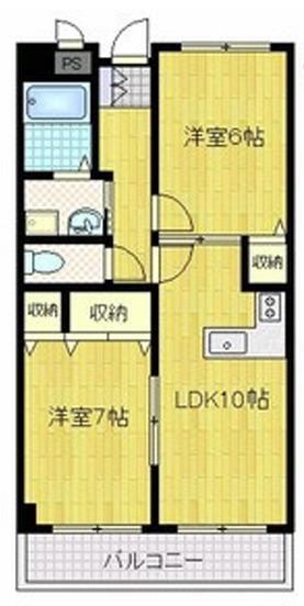 パレーシャル難波(2LDK/8階)の間取り写真