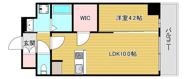 マリンズ弁天町(1LDK/6階)の間取り写真