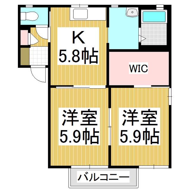 シャーメゾンハンバC(2K/1階)の間取り写真