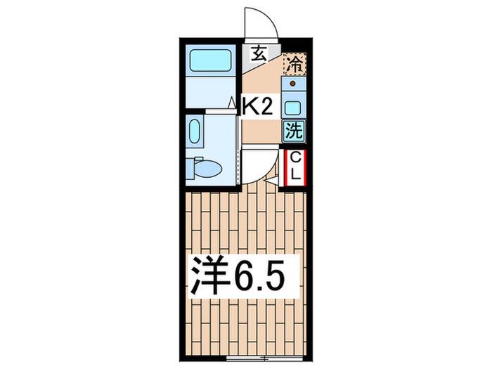 ホライゾンテラス上大岡(1K/1階)の間取り写真