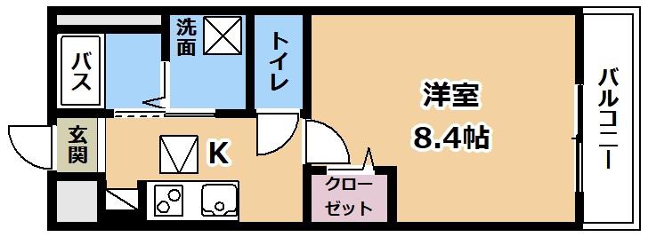アメニティヤス(1K/1階)の間取り写真