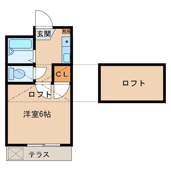 サンレモンI桂町(1K/1階)の間取り写真