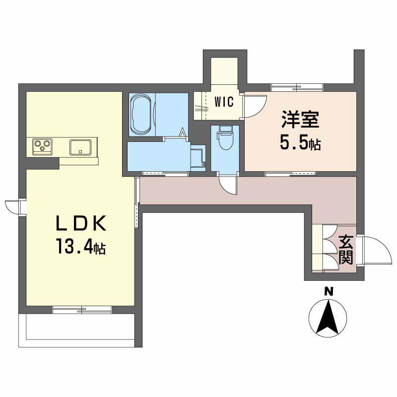 シャーメゾン パン トロワ(1LDK/1階)の間取り写真