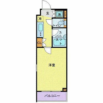 ルーブル西馬込壱番館(1K/4階)の間取り写真
