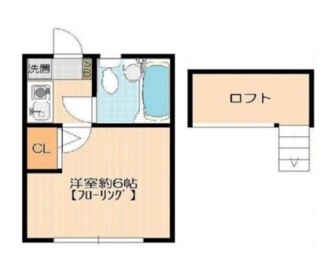 ローズアパートQ48番館A棟(1K/1階)の間取り写真