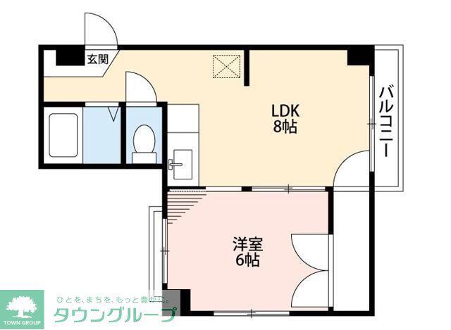メゾンプチ(1LDK/2階)の間取り写真