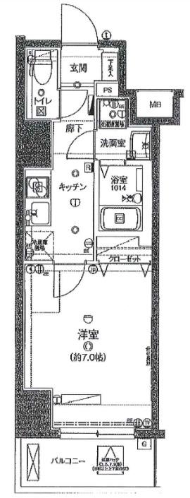 リヴシティ西川口弐番館(1K/4階)の間取り写真